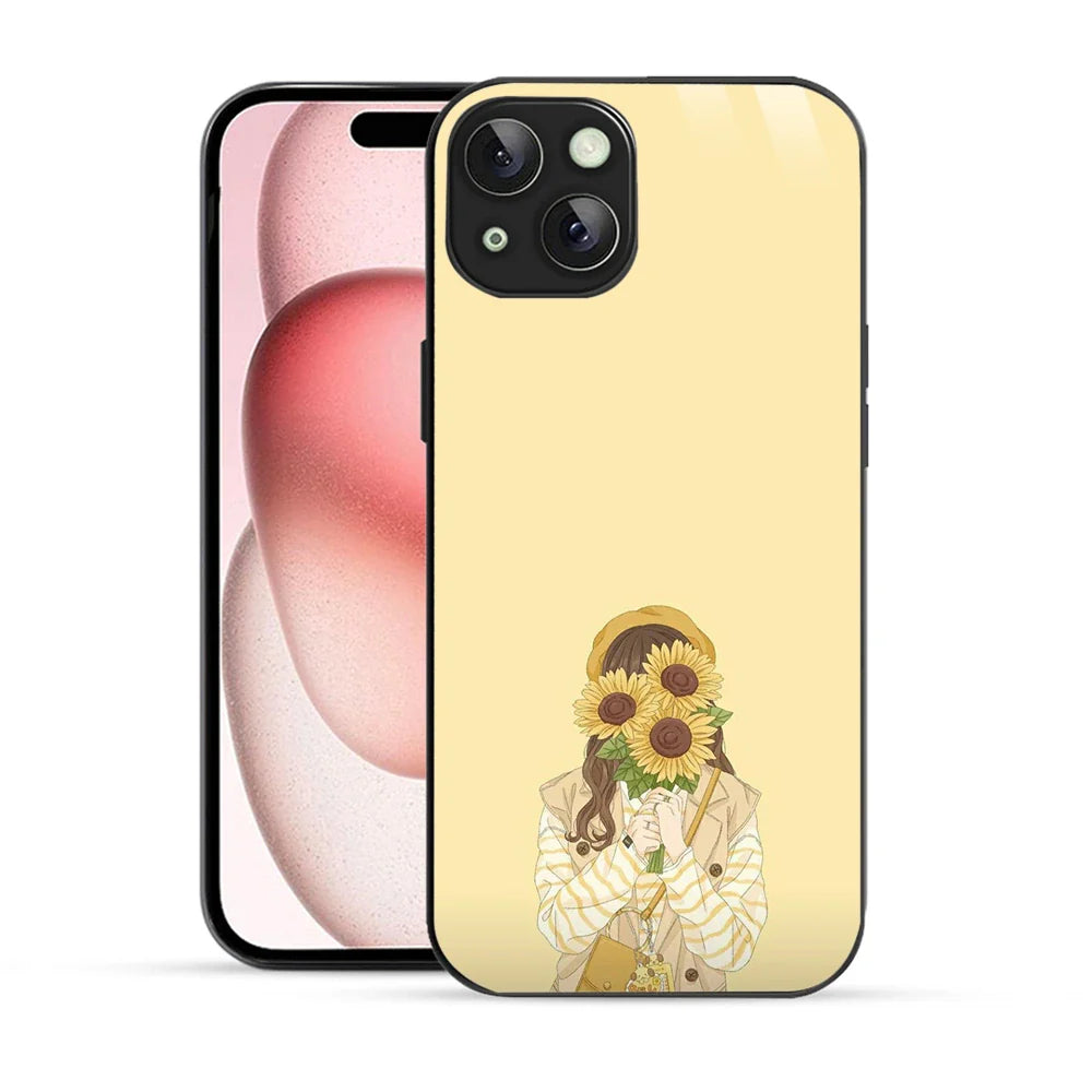 Bornstud Sunflower Girl Printed Case for iPhone 15 white