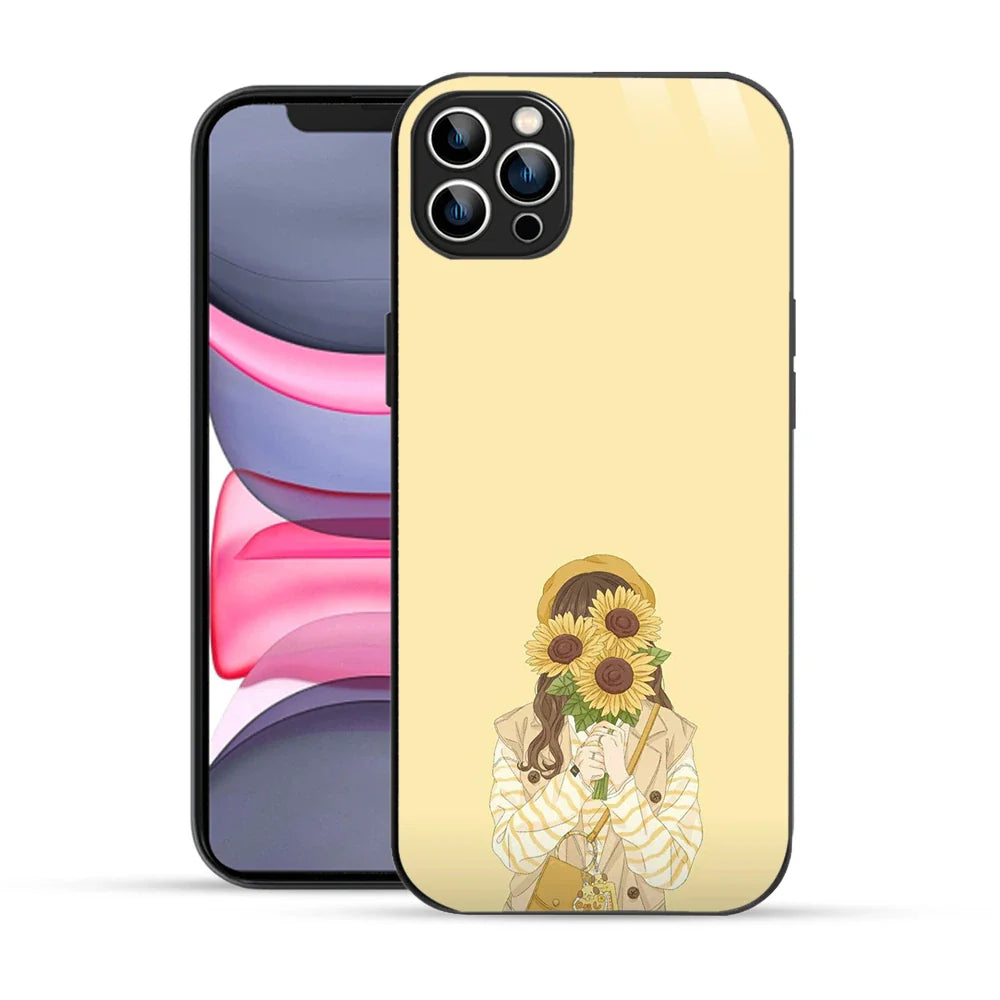Bornstud Sunflower Girl Printed Case for iPhone 11 Pro white