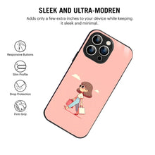 Bornstud Shopping Girl Printed Case for iPhone 13 Pro Max Pink