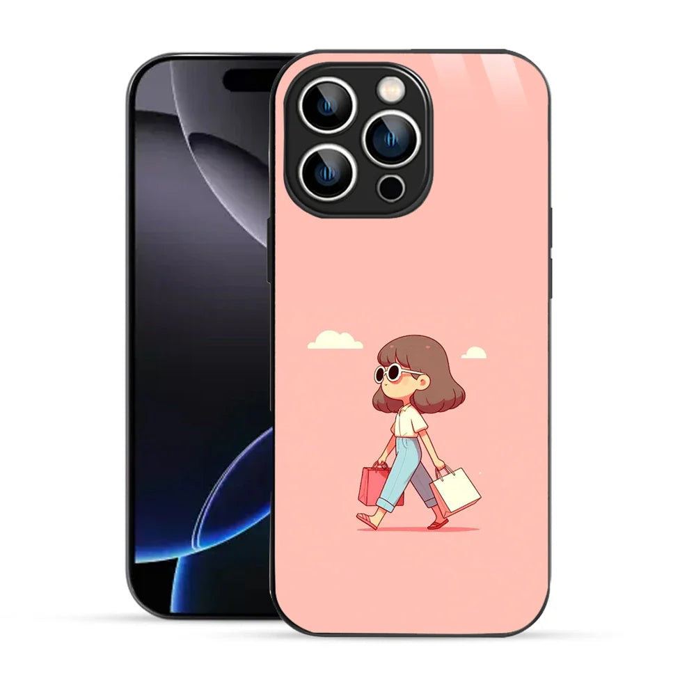 Bornstud Shopping Girl Printed Case Pink