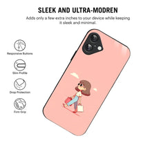 Bornstud Shopping Girl Printed Case for iPhone 16 Pink