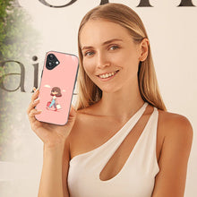 Bornstud Shopping Girl Printed Case for iPhone 16 Plus Pink