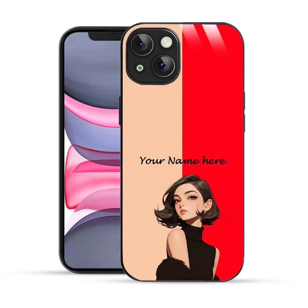 Bornstud Personalised my Name Printed Case for iPhone 13 Bright Red - Bornstud