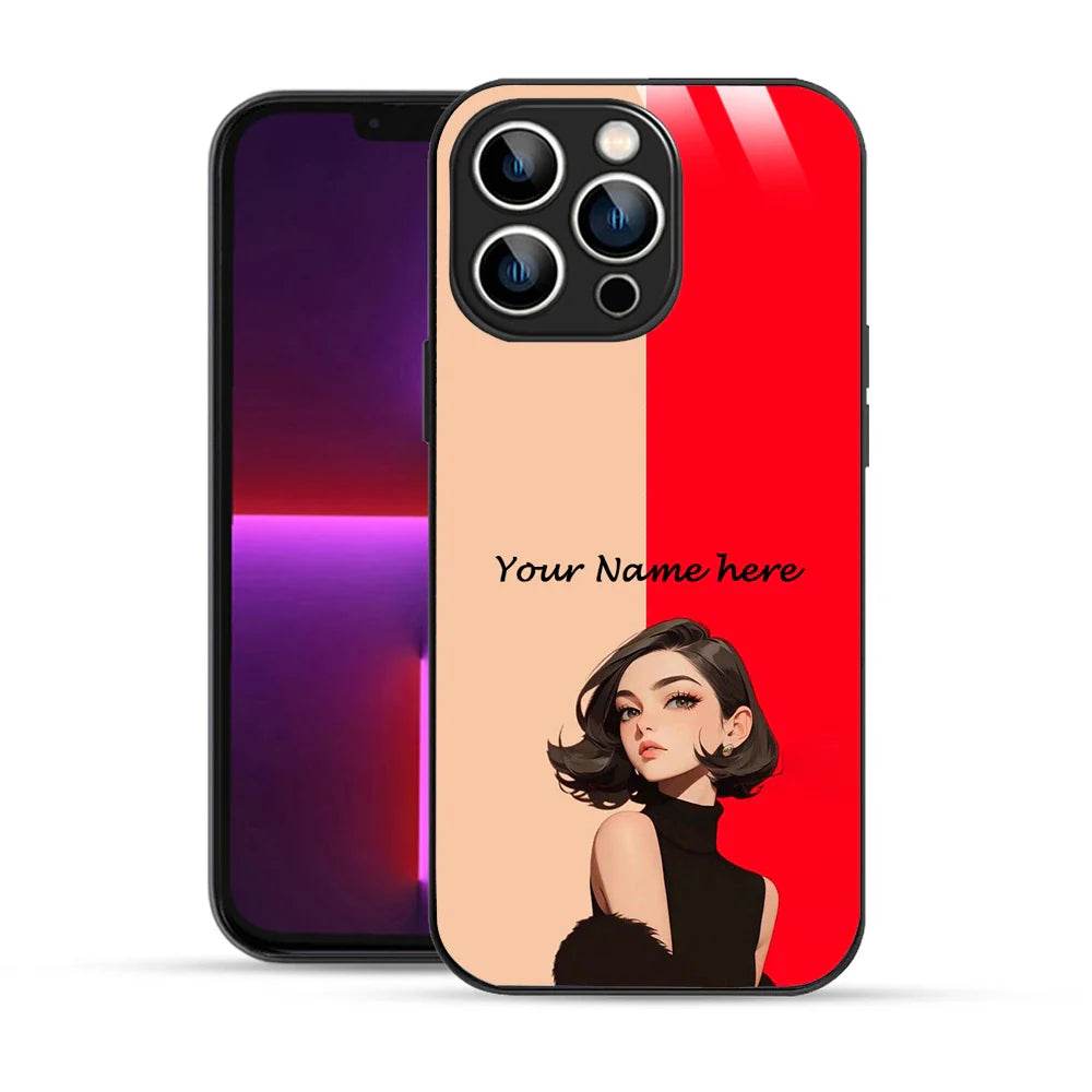 Bornstud Personalised my Name Printed Case for iPhone 13 Pro Max Bright Red - Bornstud