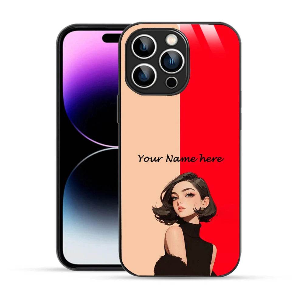 Bornstud Personalised my Name Printed Case for iPhone 14 Pro Bright Red - Bornstud