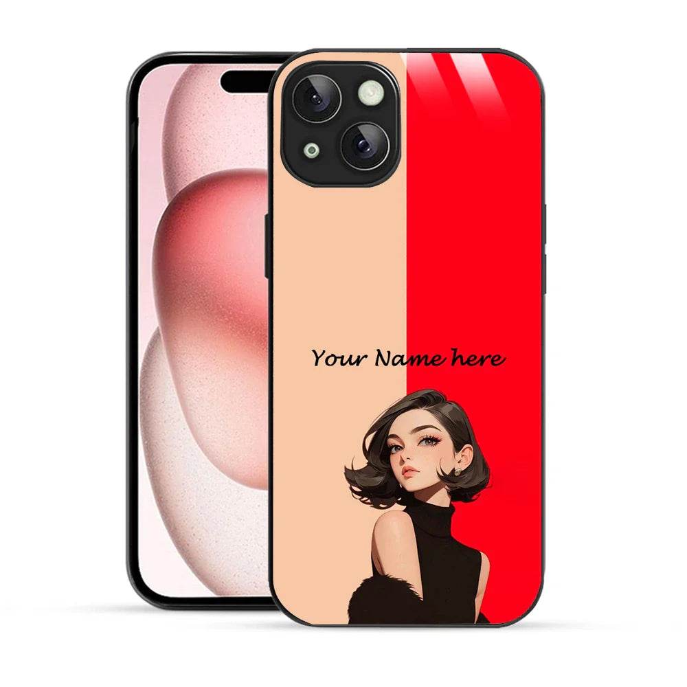 Bornstud Personalised my Name Printed Case for iPhone 15 Plus Bright Red - Bornstud