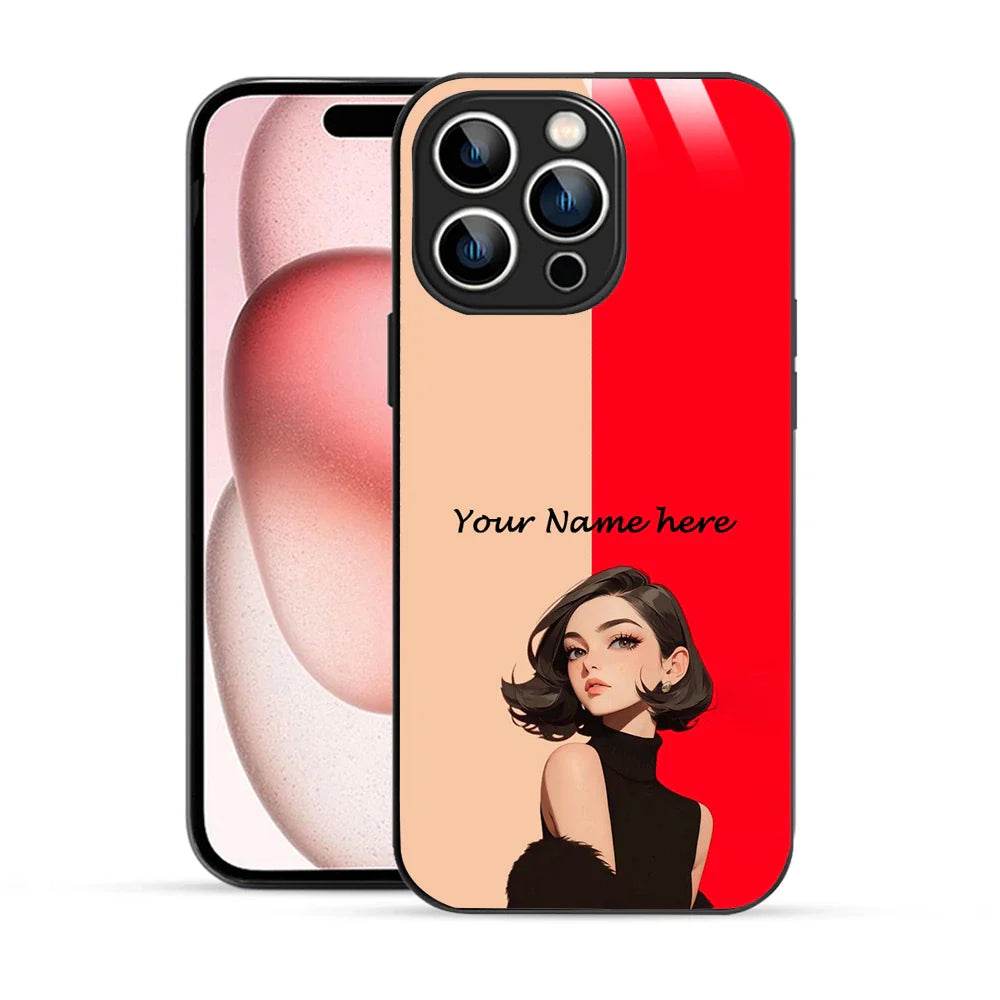 Bornstud Personalised my Name Printed Case for iPhone 15 Pro Max Bright Red - Bornstud