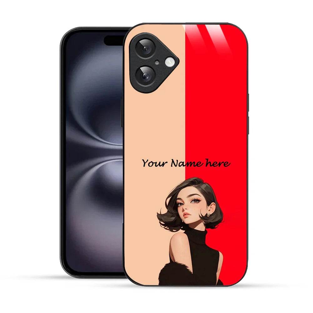 Bornstud Personalised my Name Printed Case for iPhone 16 Plus Bright Red - Bornstud