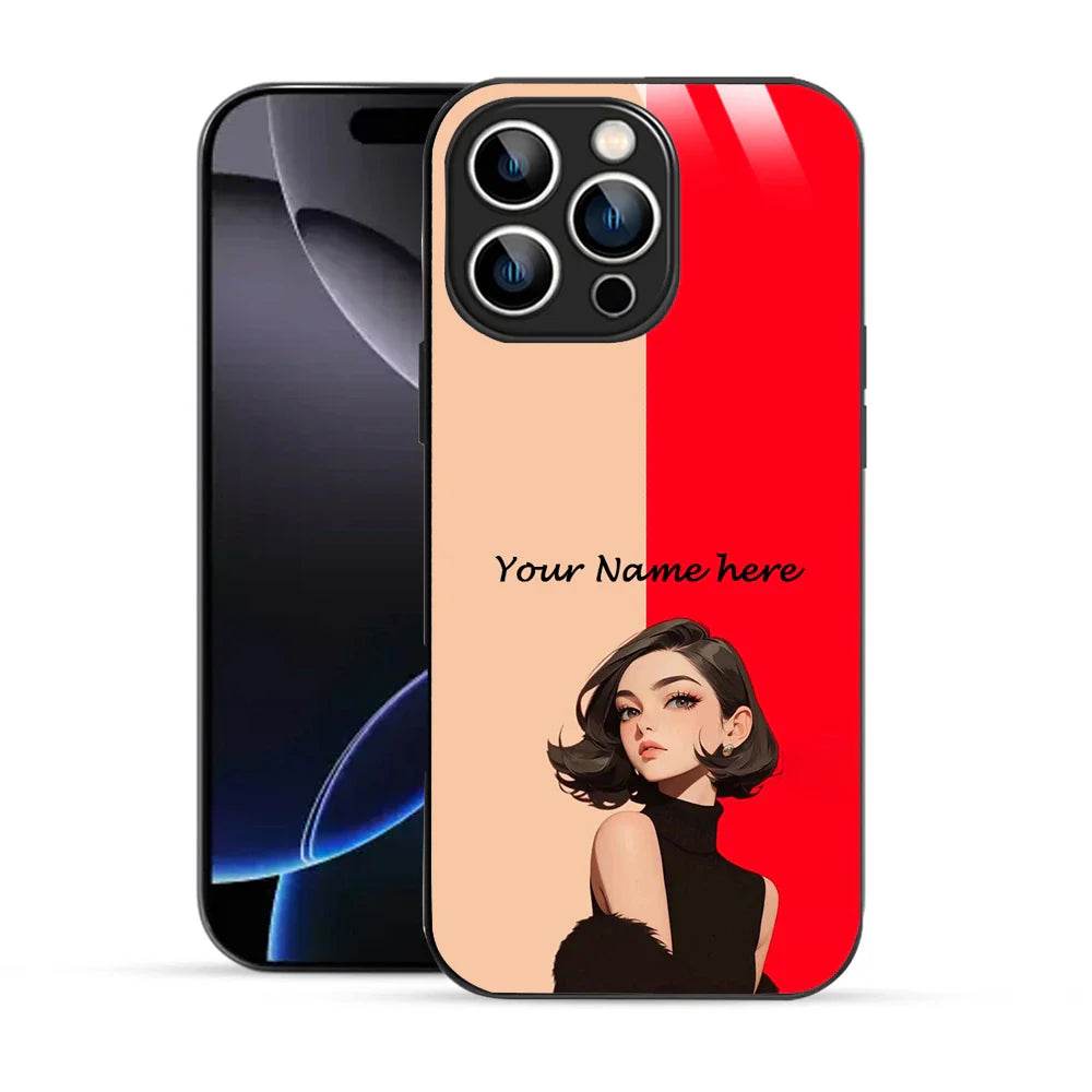 Bornstud Personalised my Name Printed Case for iPhone 16 Pro Max Bright Red - Bornstud