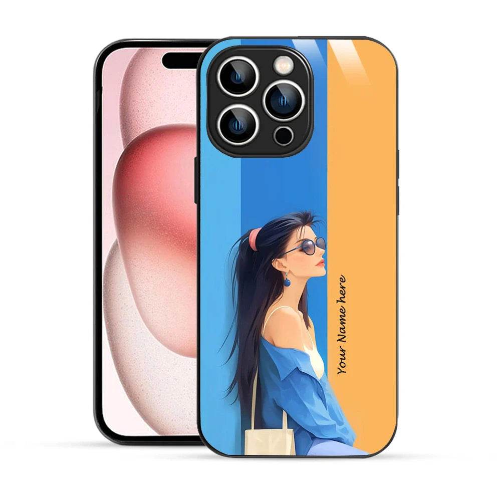 Bornstud Personalised my Name Printed Case for iPhone 15 Pro Picton Blue - Bornstud