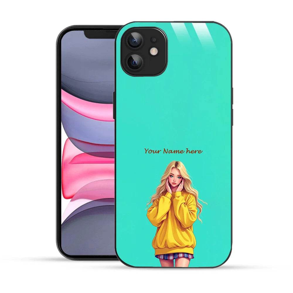 Bornstud Personalised my Name Printed Case for iPhone 12 Aqua Marine - Bornstud