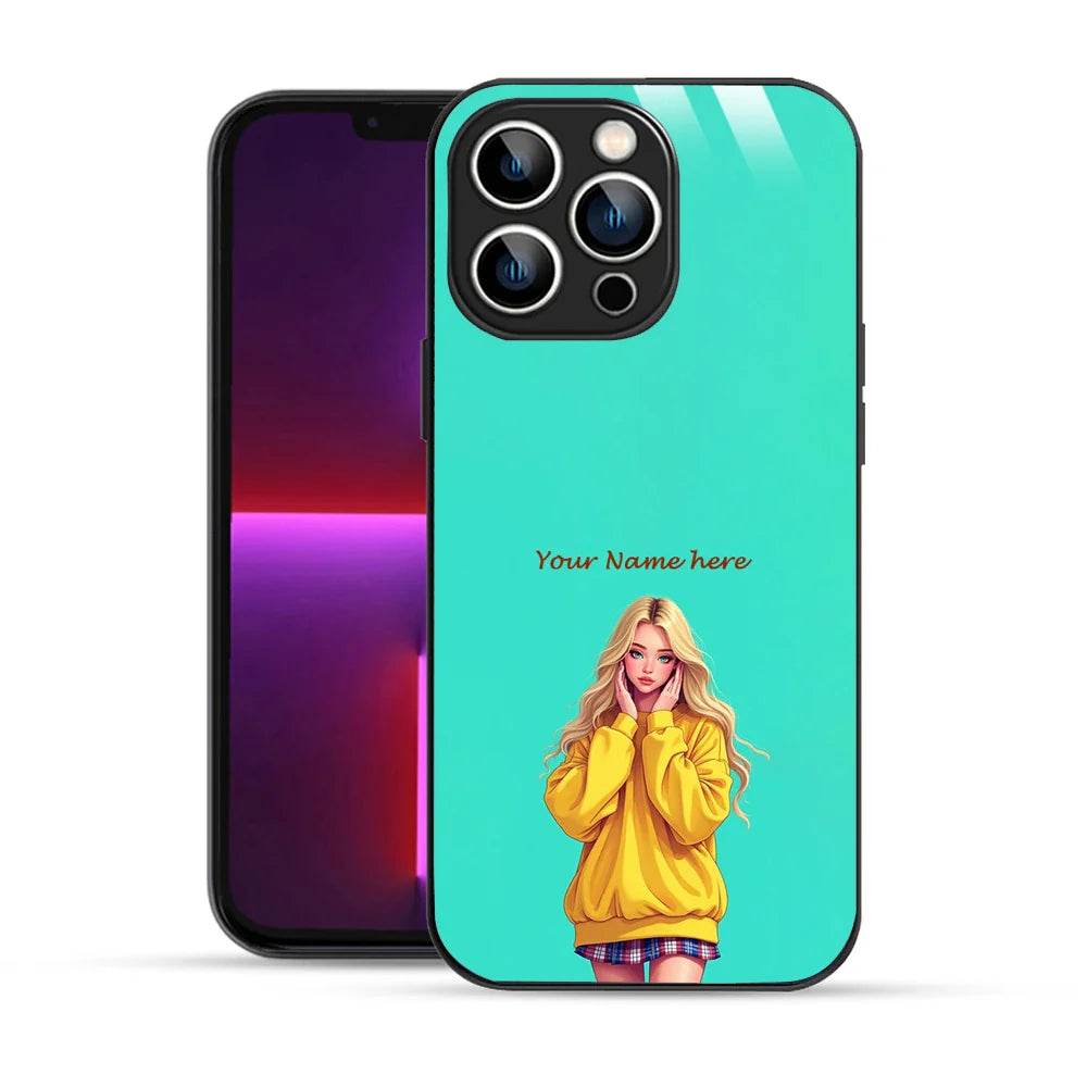 Bornstud Personalised my Name Printed Case for iPhone 13 Pro Max Aqua Marine - Bornstud