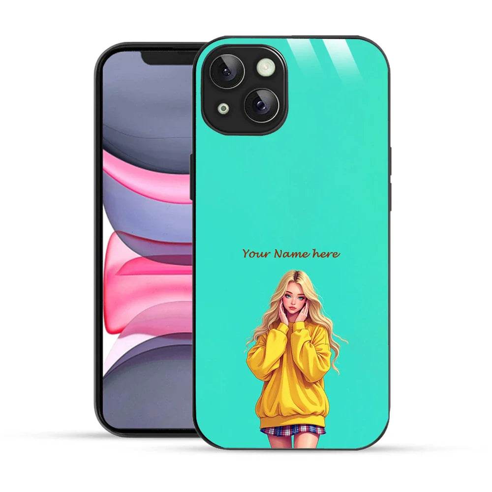 Bornstud Personalised my Name Printed Case for iPhone 14 Aqua Marine - Bornstud