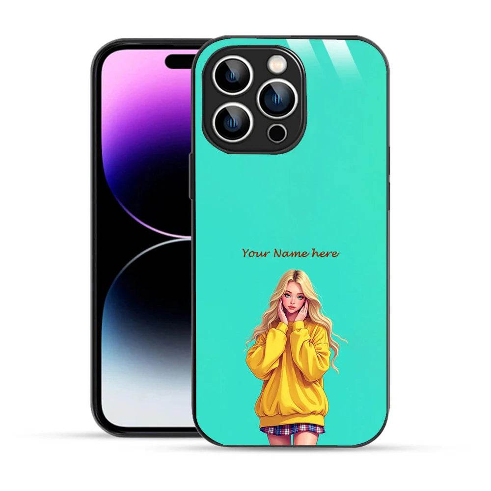 Bornstud Personalised my Name Printed Case for iPhone 14 Pro Aqua Marine - Bornstud