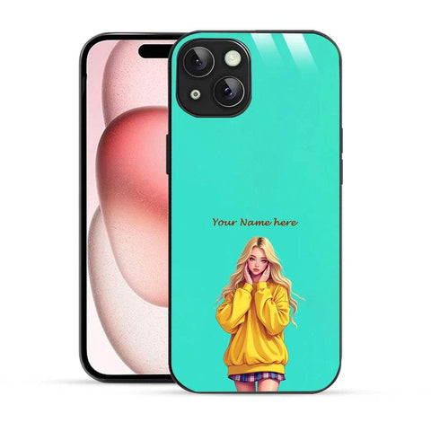 Bornstud Personalised my Name Printed Case for iPhone 15 Aqua Marine - Bornstud
