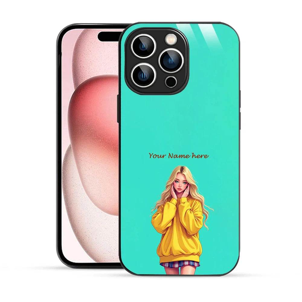 Bornstud Personalised my Name Printed Case for iPhone 15 Pro Aqua Marine - Bornstud