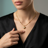 Puffy Heart Bead-Accented Snake Chain Necklace