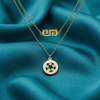 Elegant Dual Layer Crystal Charm Necklace