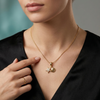 Dual Coastal Starfish & Seashell Charm Snake Chain Necklace
