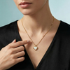Gold Plated White Opal Heart Pendant Necklace