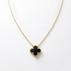 Elegant Black Clover Pendant Necklace for Women