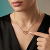 Interlocking Knot Heart Snake Chain Necklace