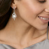 Classic Pearl Drop Earrings in Silver Finish