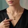 Intricate Love Knot & Woven Heart Satellite Necklace