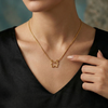 Plated Wire-Frame Open Butterfly Pendant Necklace on Snake Chain