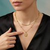 Golden Bloom Layered Pendant Necklace Set