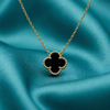 Elegant Black Clover Pendant Necklace for Women