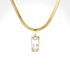 Radiant Rectangle Crystal Pendant Necklace
