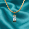 Radiant Rectangle Crystal Pendant Necklace