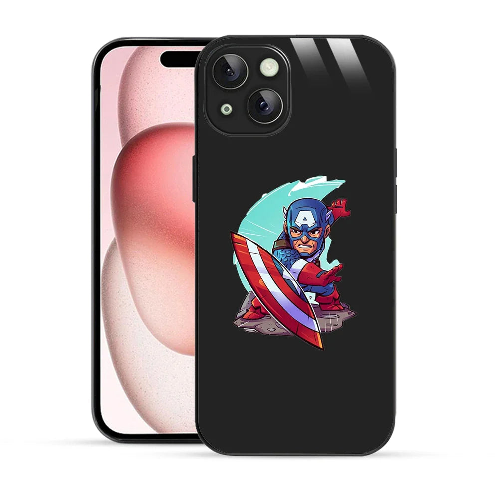 Bornstud Captain America Chibi Style Printed Case for iPhone 15 Plus