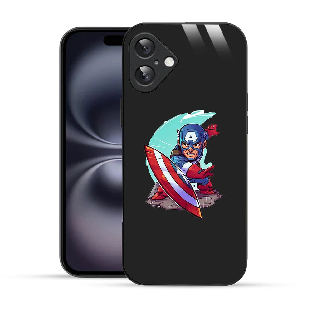Bornstud Captain America Chibi Style Printed Case for iPhone 16