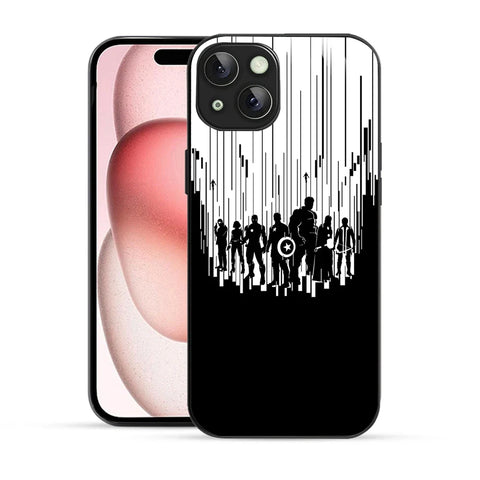 Bornstud Avengers Silhouette Art Printed Case for iPhone 15