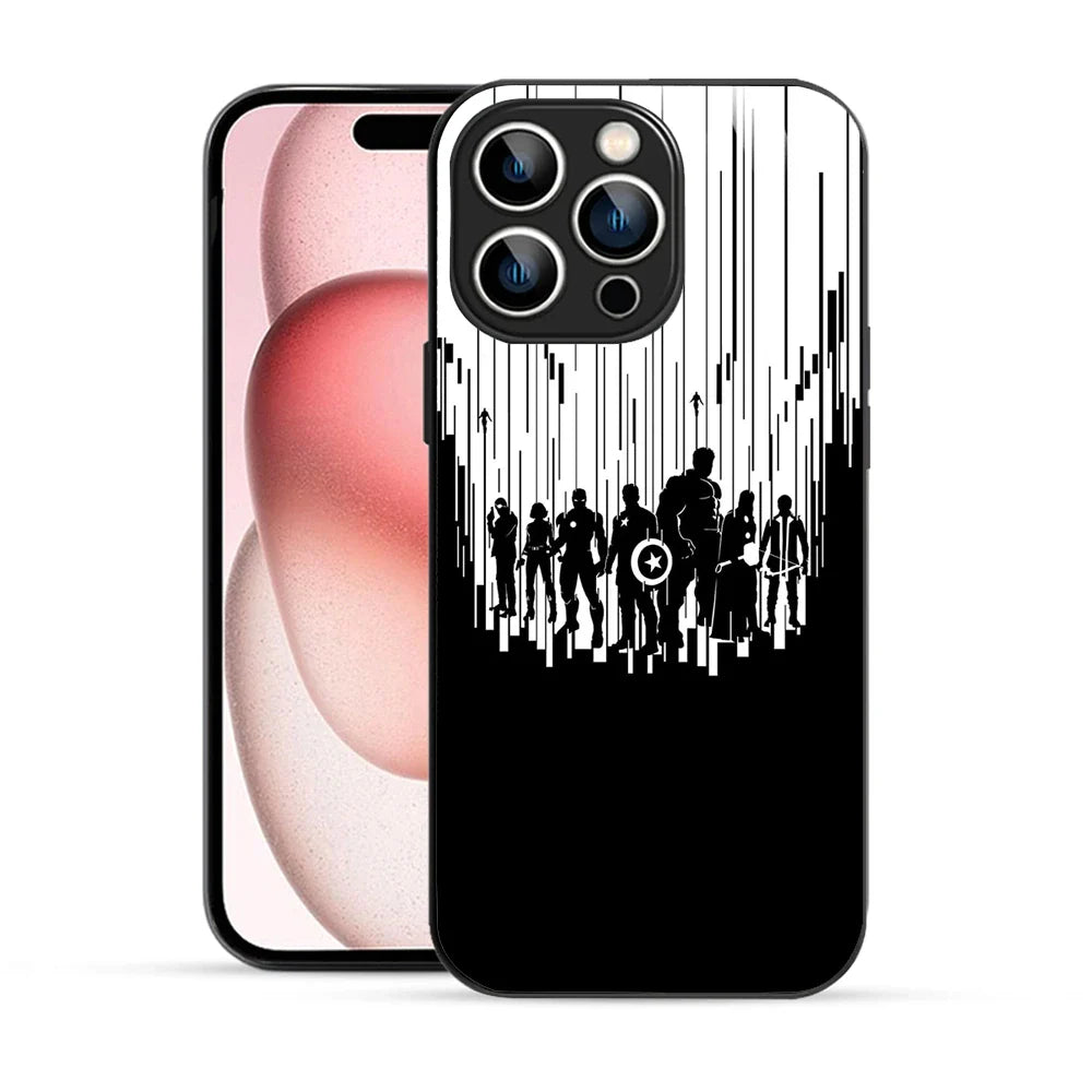 Bornstud Avengers Silhouette Art Printed Case for iPhone 15 Pro Max