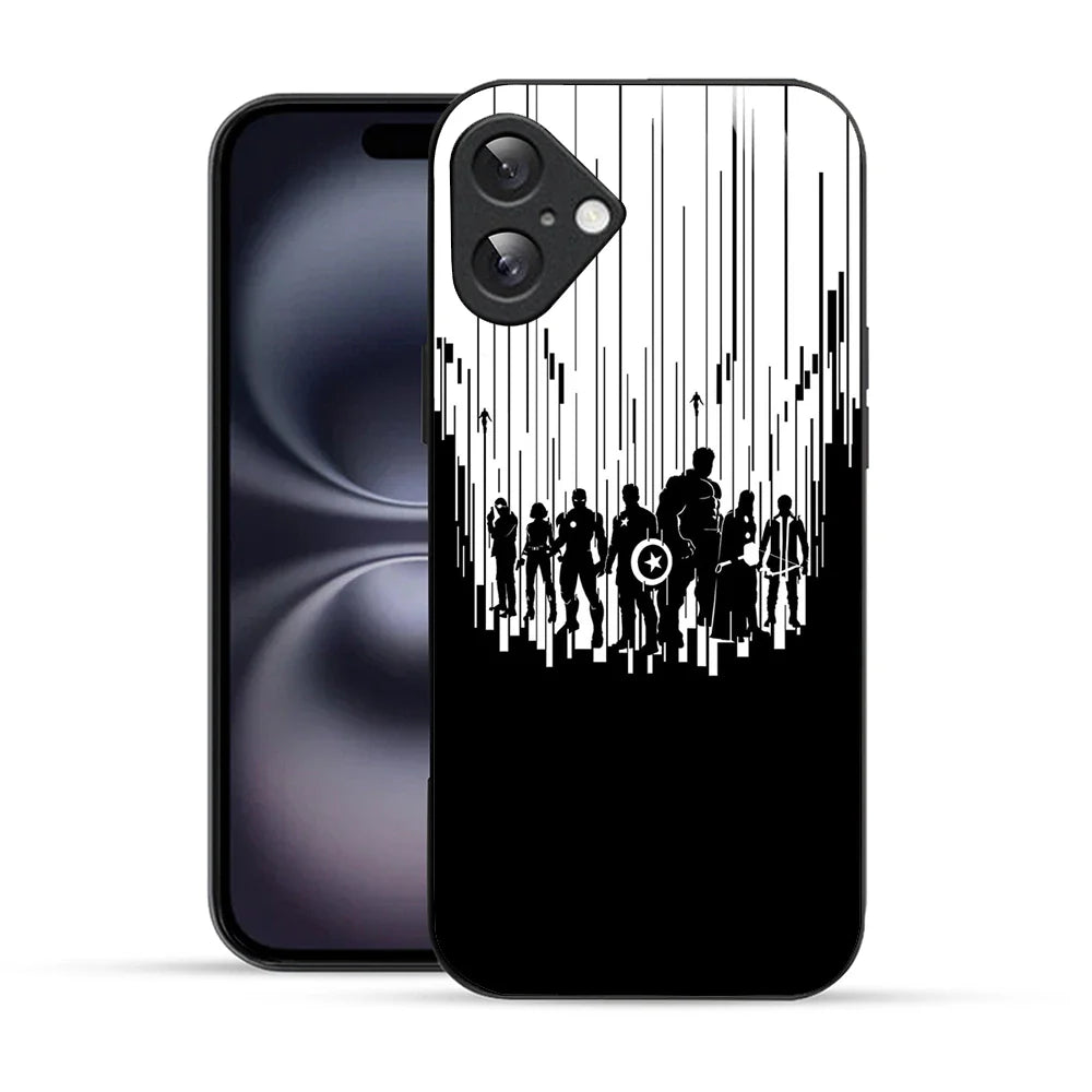 Bornstud Avengers Silhouette Art Printed Case for iPhone 16 Plus
