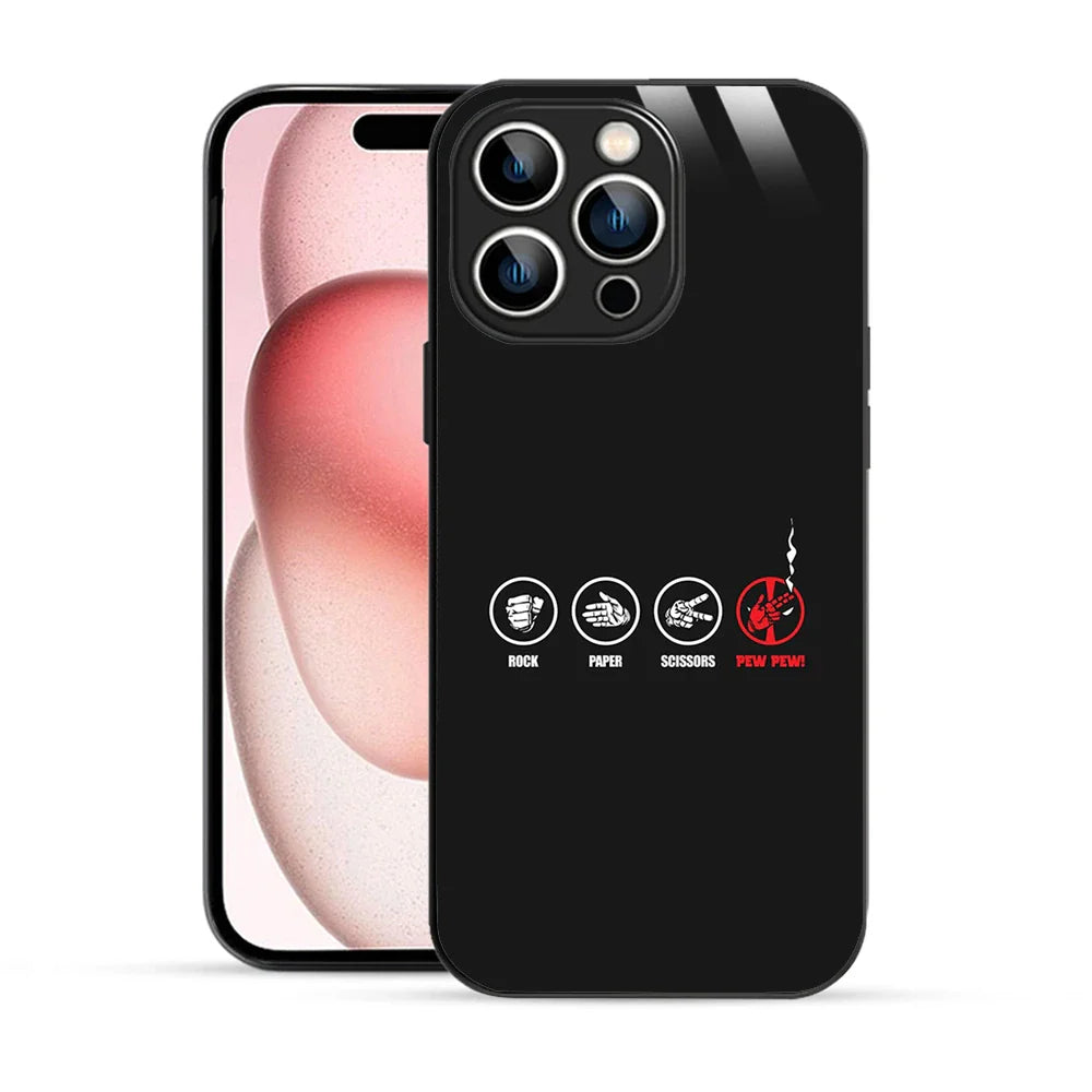 Bornstud Rock Paper Scissors Pew Printed Case for iPhone 15 Pro