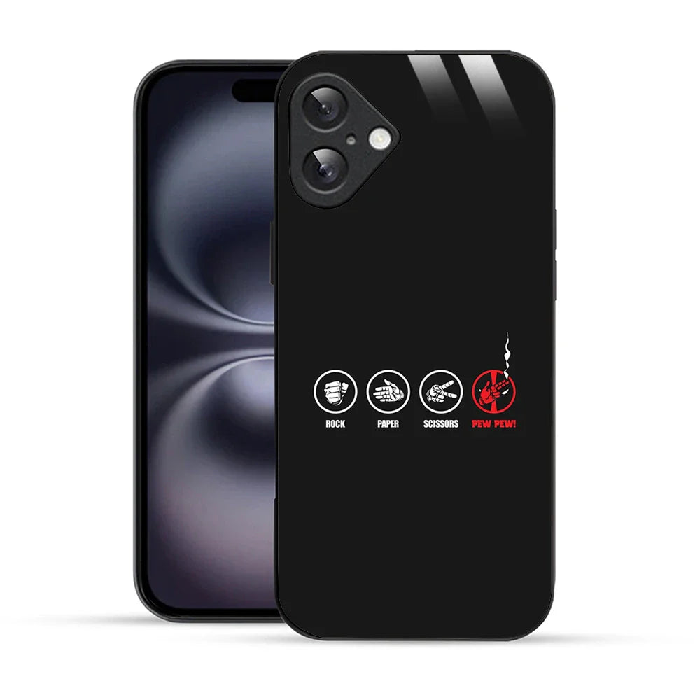 Bornstud Rock Paper Scissors Pew Printed Case for iPhone 16 Plus