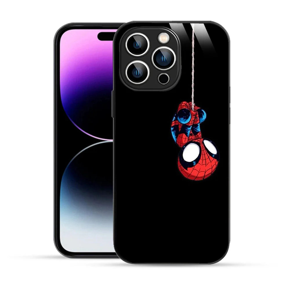 Bornstud Hanging Spider-Man Printed Case for iPhone 14 Pro Max