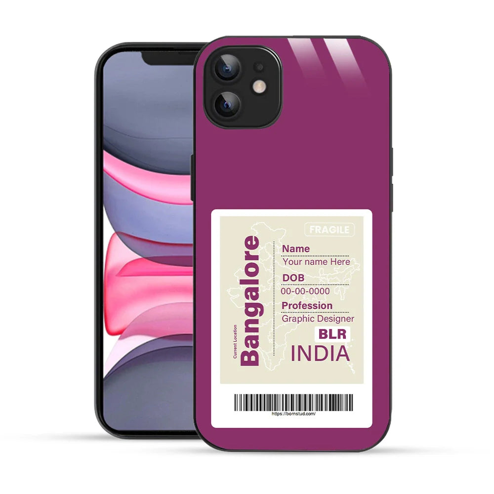 Bornstud Personalised my City tag Printed Case for iPhone 11 Boysenberry