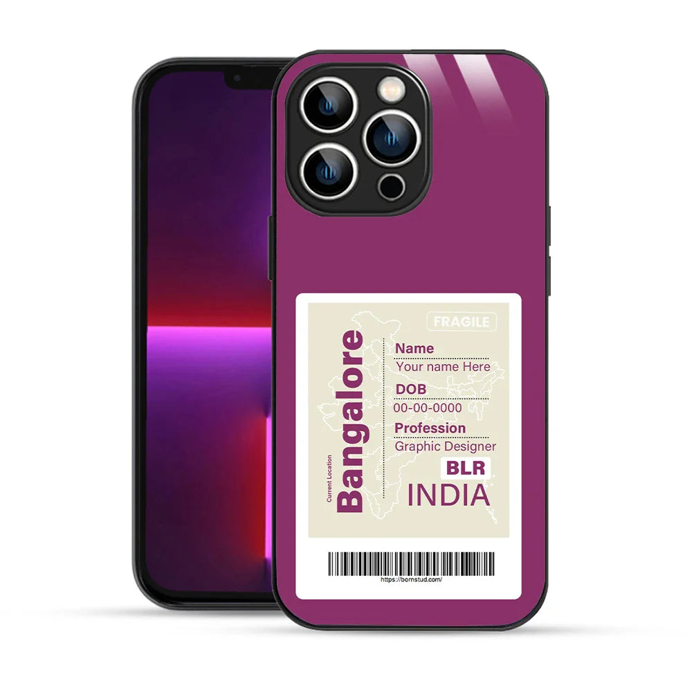 Bornstud Personalised my City tag Printed Case for iPhone 13 Pro Boysenberry