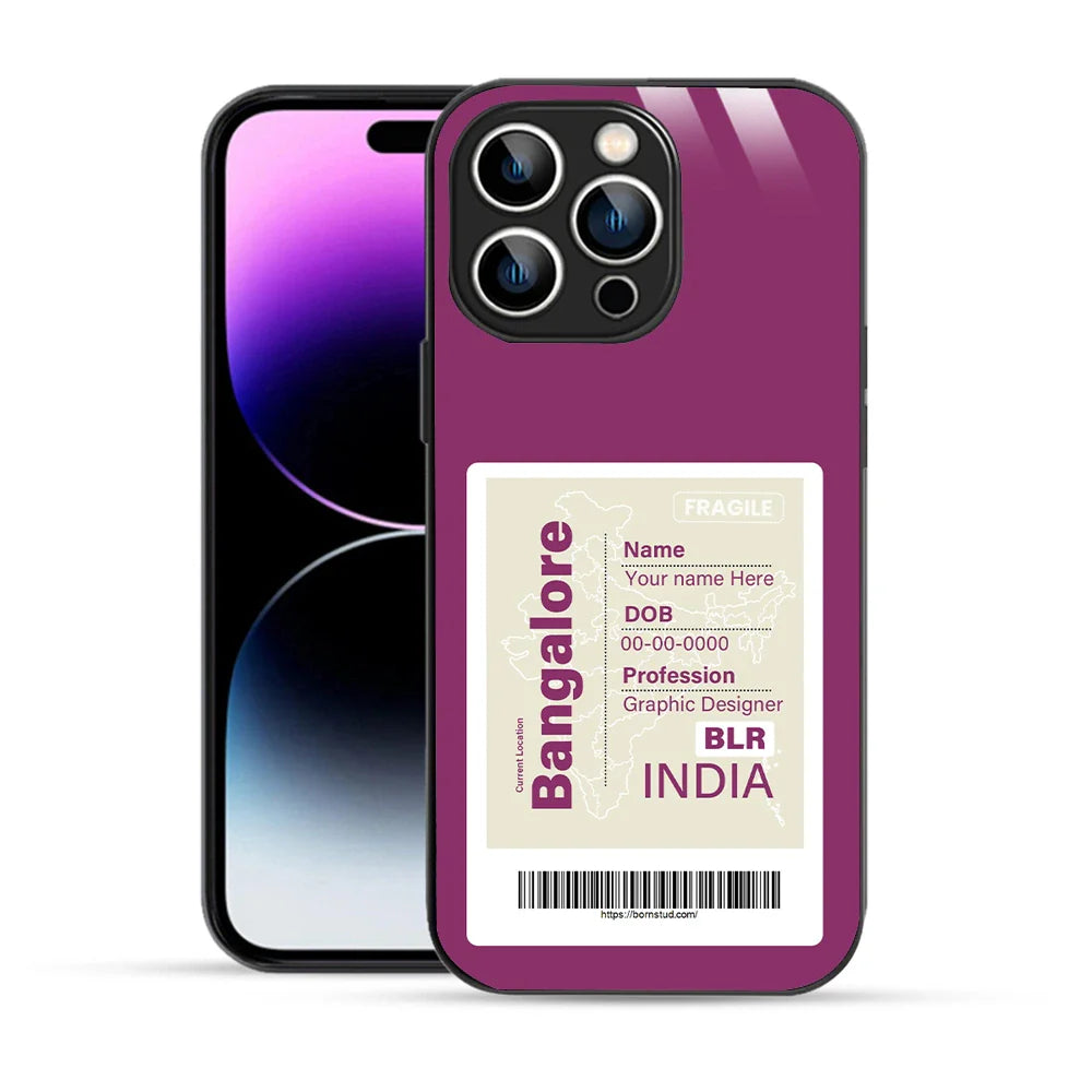 Bornstud Personalised my City tag Printed Case for iPhone 14 Pro Max Boysenberry