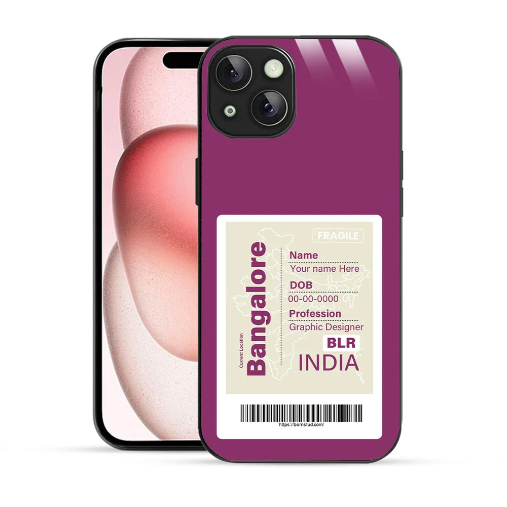 Bornstud Personalised my City tag Printed Case for iPhone 15 Plus Boysenberry