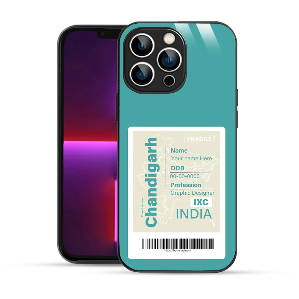 Bornstud Personalised my City tag Printed Case for iPhone 13 Pro Max Light Sea Green