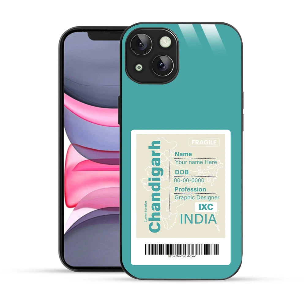 Bornstud Personalised my City tag Printed Case for iPhone 14 Plus Light Sea Green