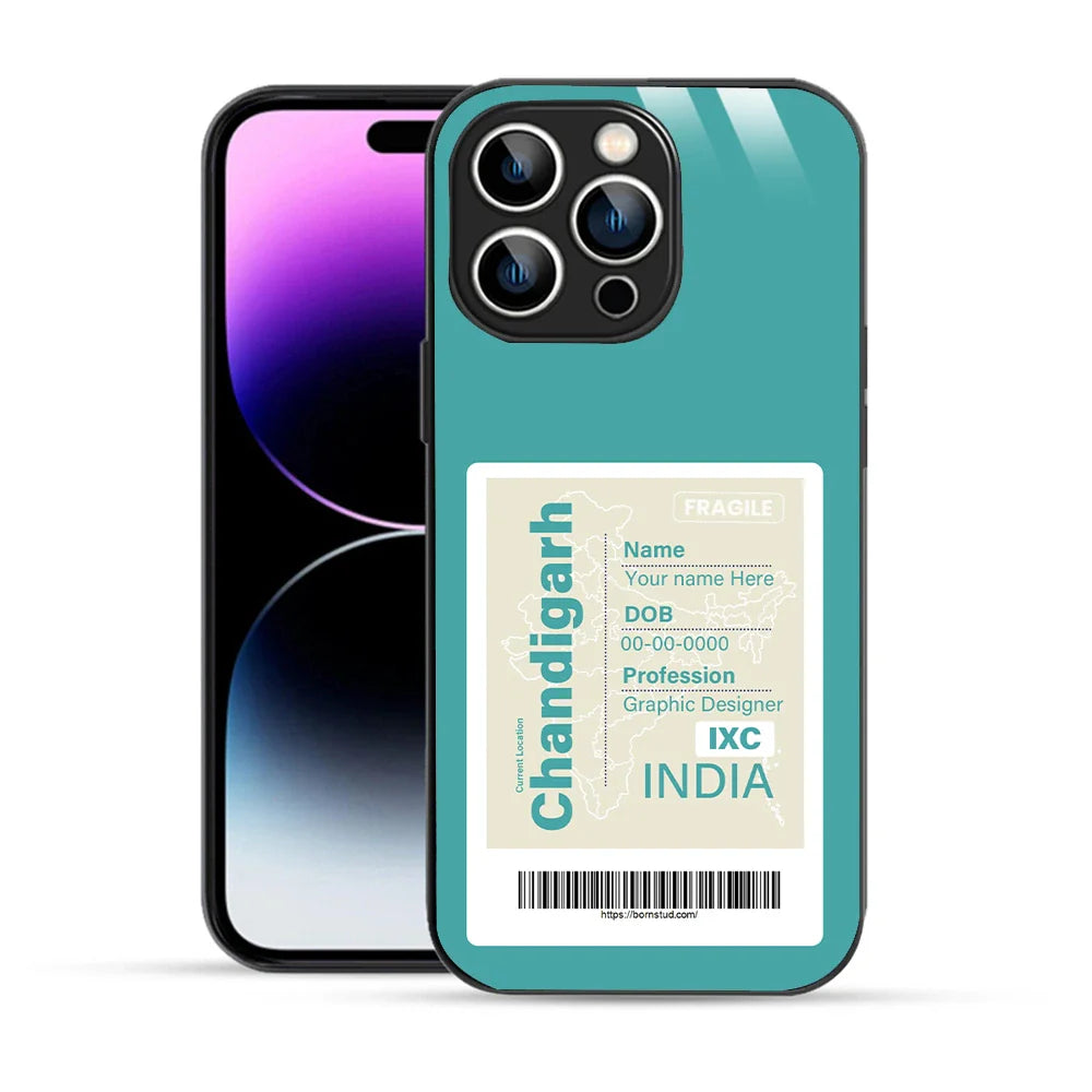 Bornstud Personalised my City tag Printed Case for iPhone 14 Pro Max Light Sea Green