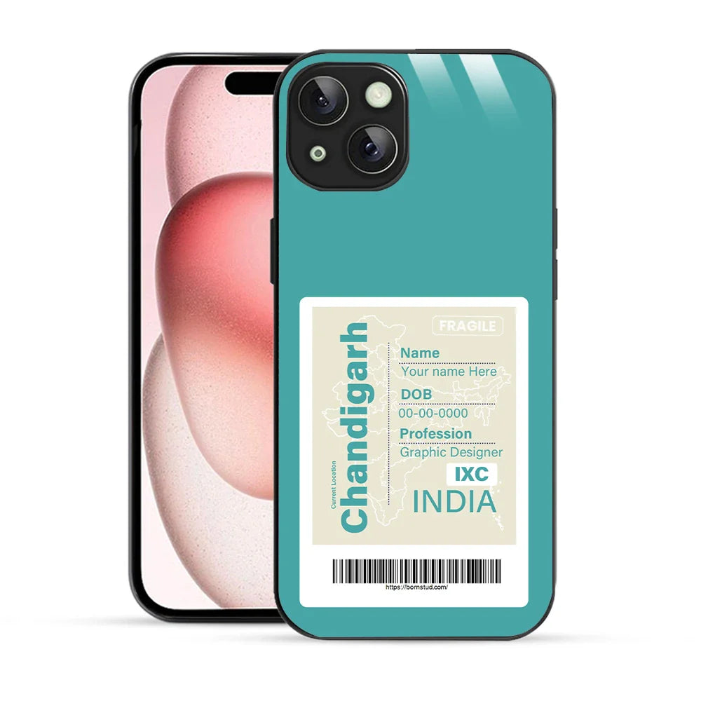 Bornstud Personalised my City tag Printed Case for iPhone 15 Plus Light Sea Green