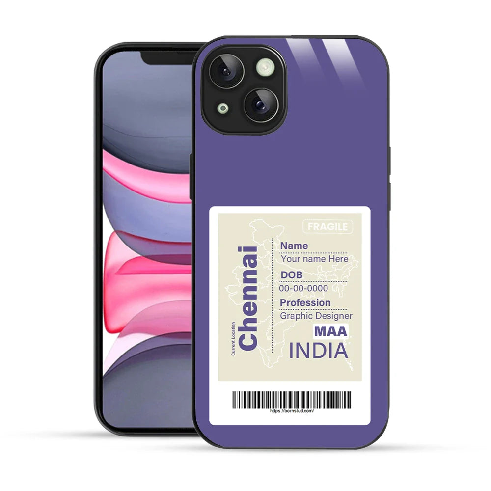 Bornstud Personalised my City tag Printed Case for iPhone 14 Butterfly Bush
